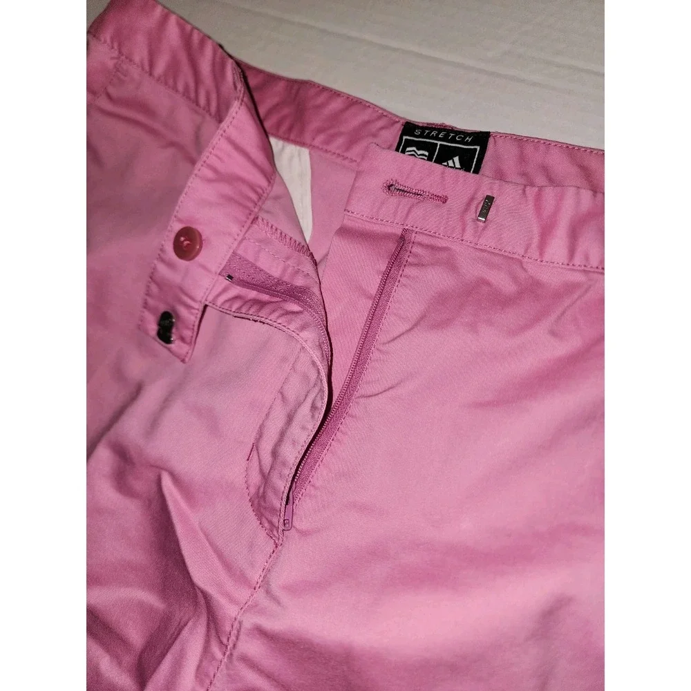 Women's Adidas  Stretch Chino Golf Shorts Size 14 Pink, Barbiecore, Preppy